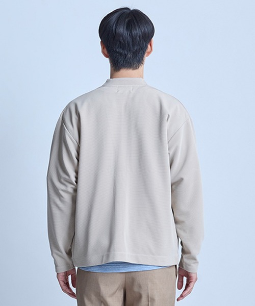 UNION STATION（ユニオンステーション）の「【WEB限定】ストレッチリップルカーディガン＜ストレッチ・マシンウォッシャブル＞（カーディガン/ボレロ・メンズ・グレイッシュベージュ/ライトグレー/オフホワイト/ブラック/ライトブルー・L/M）」の12枚目の写真