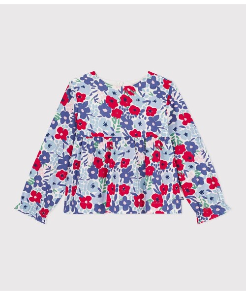 PETIT BATEAU（プチバトー）の「フラワープリント長袖ブラウス（シャツ/ブラウス・キッズ・ホワイト系その他・3YEAR/4YEAR/5YEAR）」の4枚目の写真