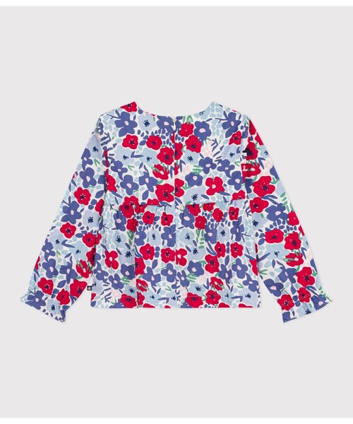 PETIT BATEAU（プチバトー）の「フラワープリント長袖ブラウス（シャツ/ブラウス・キッズ・ホワイト系その他・3YEAR/4YEAR/5YEAR）」の5枚目の写真