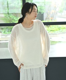 【BLK001】透かしモヘアプチボートネックプルオーバー