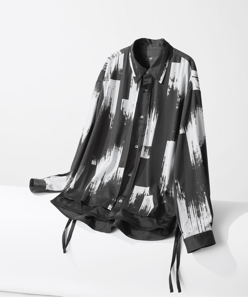 HARE（ハレ）の「シアーカラーレイヤードシャツ(HARE)（シャツ/ブラウス・メンズ・ブラック系その他/グリーン/ブラック・FREE）」の2枚目の写真