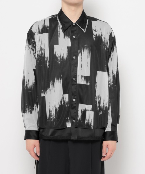 HARE（ハレ）の「シアーカラーレイヤードシャツ(HARE)（シャツ/ブラウス・メンズ・ブラック系その他/グリーン/ブラック・FREE）」の17枚目の写真