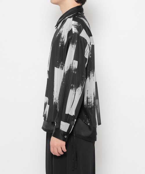 HARE（ハレ）の「シアーカラーレイヤードシャツ(HARE)（シャツ/ブラウス・メンズ・ブラック系その他/グリーン/ブラック・FREE）」の18枚目の写真