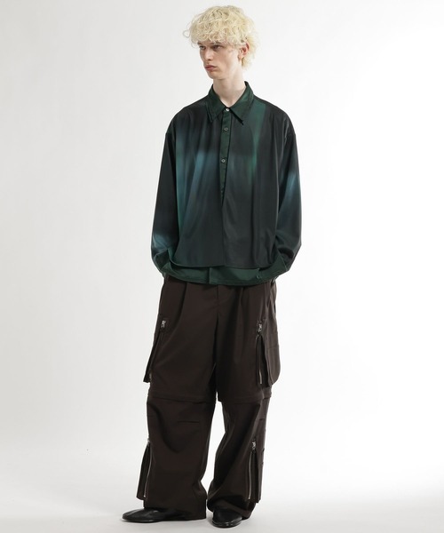 HARE（ハレ）の「シアーカラーレイヤードシャツ(HARE)（シャツ/ブラウス・メンズ・ブラック系その他/グリーン/ブラック・FREE）」の10枚目の写真