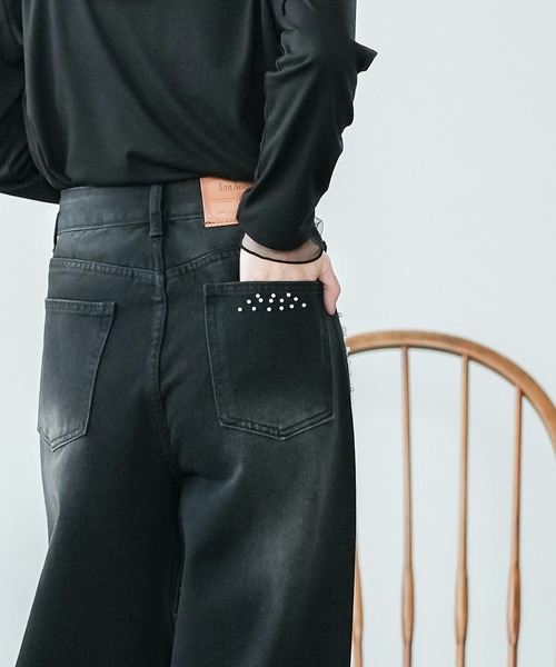 mili an deni(ミリアンデニ)の「パール付きデニムパンツ(デニムパンツ・レディース・ブラック/サックスブルー/ブルー・M)」の14枚目の写真