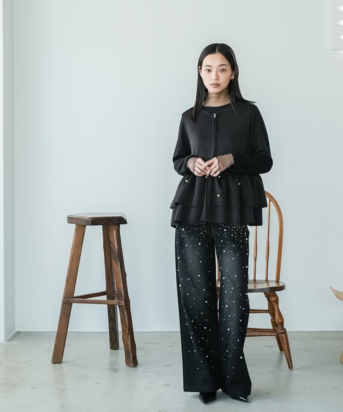 mili an deni(ミリアンデニ)の「パール付きデニムパンツ(デニムパンツ・レディース・ブラック/サックスブルー/ブルー・M)」の13枚目の写真