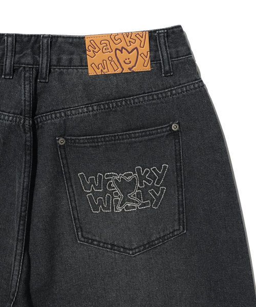 Wacky WiLLy（ワッキーウィリー）の「[26SS] ワイドデニムパンツブラック（デニムパンツ・レディース・その他・SMALL/MEDIUM/LARGE/X-LARGE）」の6枚目の写真