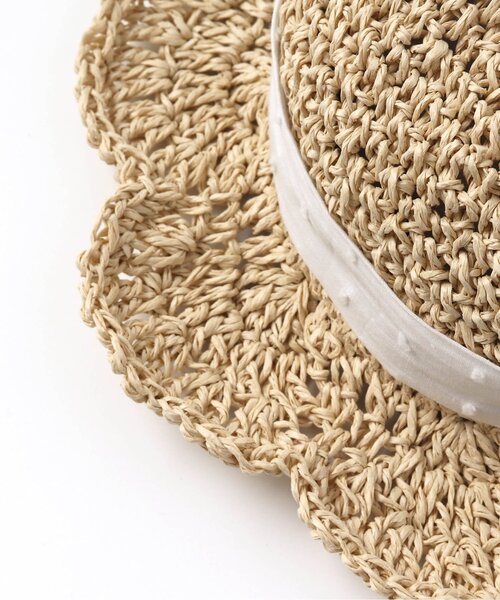 apres les cours（アプレレクール）の「ボリュームリボンベビーペーパーハット（ハット・キッズ・ベージュ・46/48）」の3枚目の写真