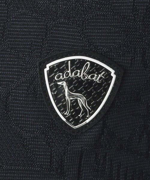 adabat(アダバット)の「ボタニカルジャカード長袖ポロシャツ(ポロシャツ・メンズ・ブラック系1/ネイビー・50/48/46)」の4枚目の写真