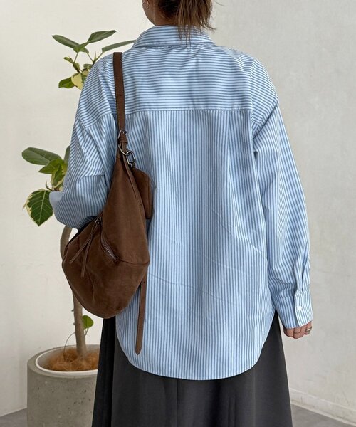 CPCM（シーピーシーエム）の「ストライプ柄タイ付ルーズシャツ（シャツ/ブラウス・レディース・ブラウン/サックスブルー・FREE）」の18枚目の写真