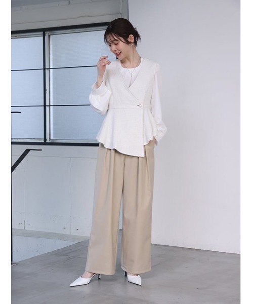 fifth(フィフス)の「【kokoセレクト】【SETUP対応】【XSサイズあり】ツータックワイドパンツ(その他パンツ・レディース・ネイビー/ベージュ/チャコールグレー・M/XS)」の15枚目の写真