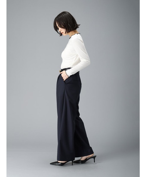 fifth(フィフス)の「【kokoセレクト】【SETUP対応】【XSサイズあり】ツータックワイドパンツ(その他パンツ・レディース・ネイビー/ベージュ/チャコールグレー・M/XS)」の4枚目の写真