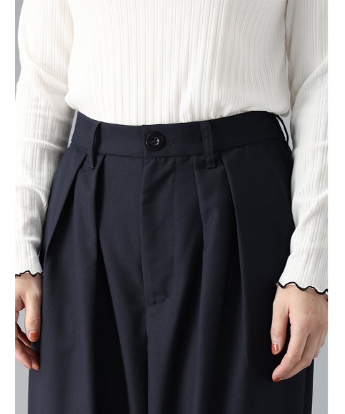 fifth(フィフス)の「【kokoセレクト】【SETUP対応】【XSサイズあり】ツータックワイドパンツ(その他パンツ・レディース・ネイビー/ベージュ/チャコールグレー・M/XS)」の9枚目の写真