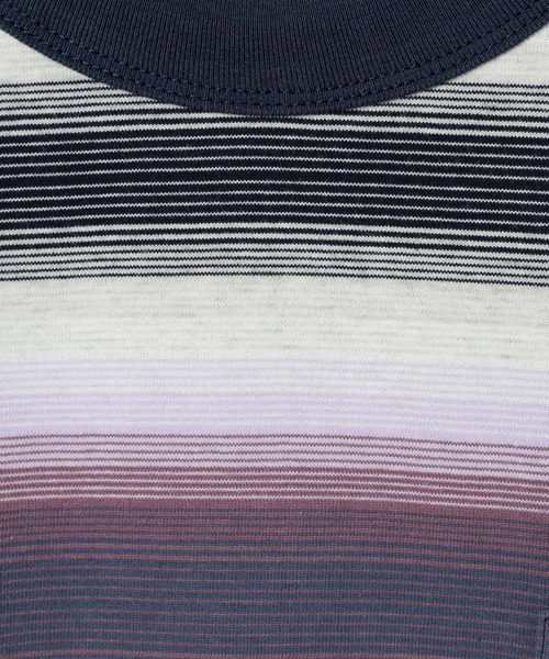 BAYFLOW(ベイフロー)の「ネイティブボーダーTシャツ(Tシャツ/カットソー・メンズ・パープル/ベージュ・LARGE/MEDIUM)」の12枚目の写真