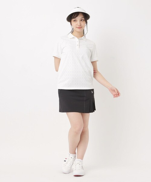 adabat（アダバット）の「【UVカット】3Dジャカード半袖ポロシャツ（ポロシャツ・レディース・ホワイト/ネイビー/パープル・42/40/38）」の10枚目の写真