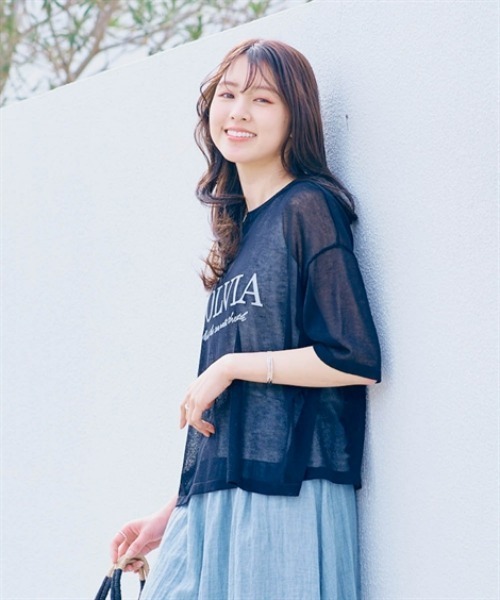 nissen（ニッセン）の「デザインニット2点セット（シアーニット＋タンクトップ）（アンサンブル・レディース・アイボリー/ブラック/ミント・M/S/LL/L）」の8枚目の写真