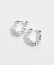 YU-KA:パールコンビ フープピアス Pearl combination hoop pierce