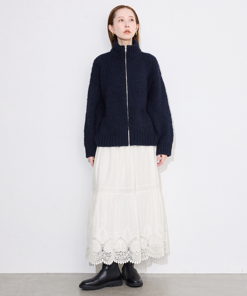 SLOBE IENA(スローブイエナ)の「《WEB限定/追加2》コットンボイルケミカルレーススカート(スカート・レディース・ブラック/ホワイト・FREE)」の18枚目の写真