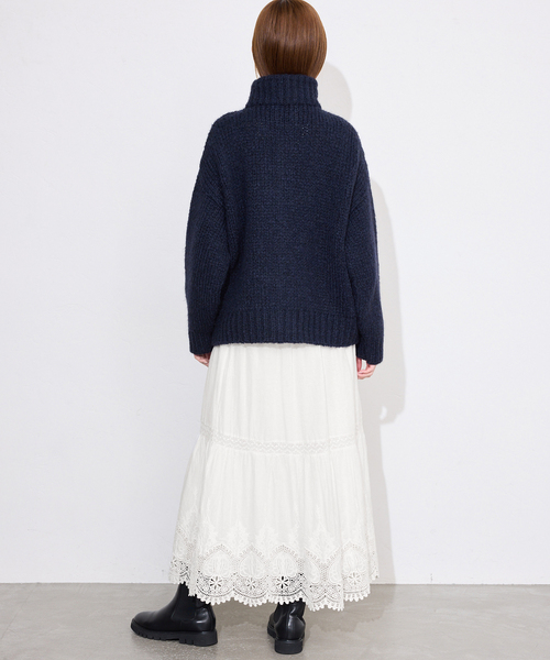 SLOBE IENA(スローブイエナ)の「《WEB限定/追加2》コットンボイルケミカルレーススカート(スカート・レディース・ブラック/ホワイト・FREE)」の20枚目の写真