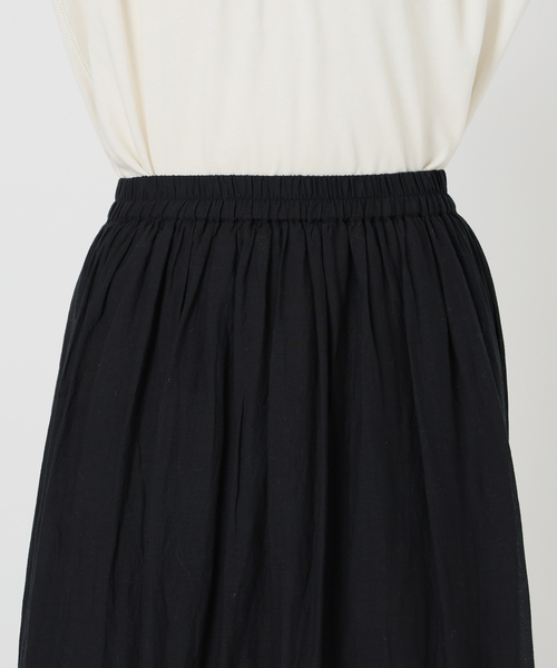 SLOBE IENA(スローブイエナ)の「《WEB限定/追加2》コットンボイルケミカルレーススカート(スカート・レディース・ブラック/ホワイト・FREE)」の4枚目の写真