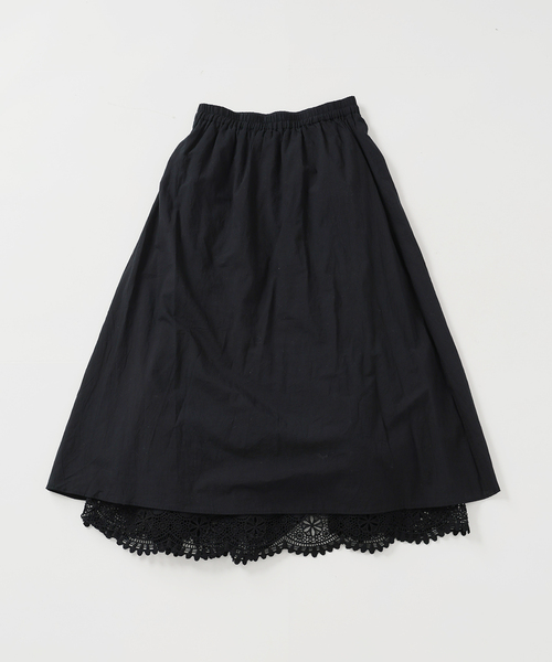 SLOBE IENA(スローブイエナ)の「《WEB限定/追加2》コットンボイルケミカルレーススカート(スカート・レディース・ブラック/ホワイト・FREE)」の8枚目の写真