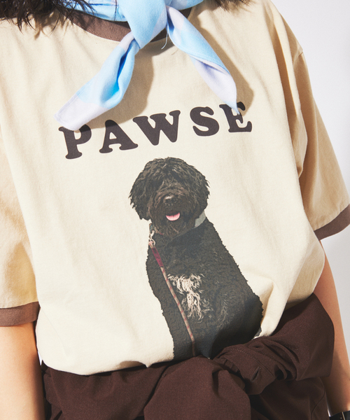 Snow Peak(スノーピーク)の「snow peak / スノーピーク 別注 レスティング ドッグ リンガー Tシャツ(Tシャツ/カットソー・メンズ・ベージュ・X-LARGE/LARGE/MEDIUM)」の8枚目の写真