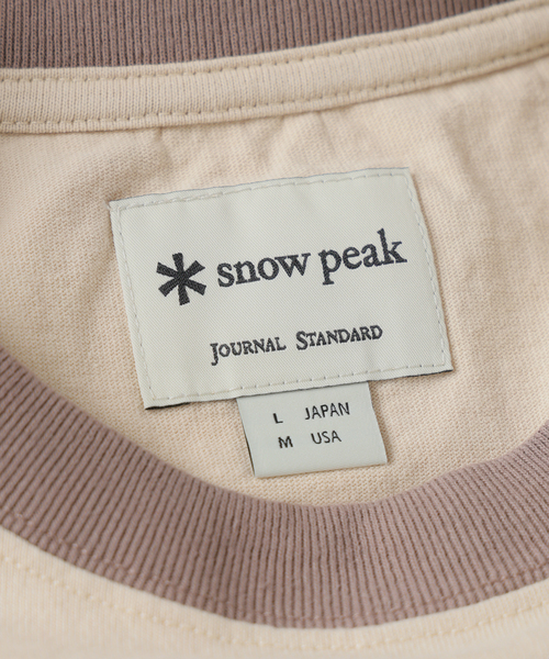 Snow Peak(スノーピーク)の「snow peak / スノーピーク 別注 レスティング ドッグ リンガー Tシャツ(Tシャツ/カットソー・メンズ・ベージュ・X-LARGE/LARGE/MEDIUM)」の3枚目の写真