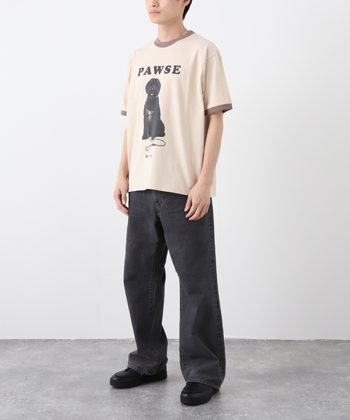 Snow Peak(スノーピーク)の「snow peak / スノーピーク 別注 レスティング ドッグ リンガー Tシャツ(Tシャツ/カットソー・メンズ・ベージュ・X-LARGE/LARGE/MEDIUM)」の12枚目の写真