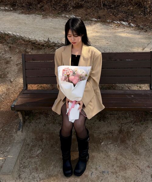 MELLOTORY(メロートリー)の「3ボタンブレザー(ベージュ)(テーラードジャケット・レディース・ベージュ・FREE)」の13枚目の写真