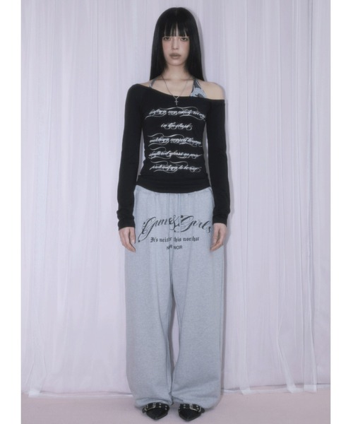 NIIER NOR(ニアノア)の「A'GEM/9 × .kom 『NIIER NOR/ニーアノア』 LACE CROSS SWEATPANTS/レースクロススウェットパンツ(スウェットパンツ・レディース・ホワイト/グレー・FREE)」の9枚目の写真