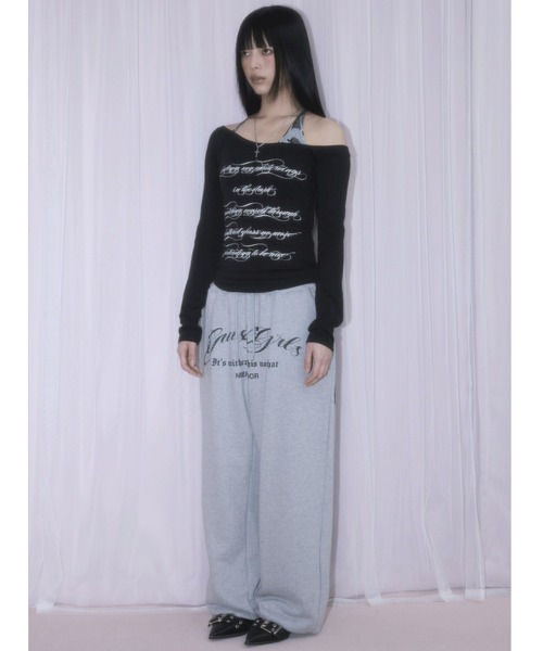 NIIER NOR(ニアノア)の「A'GEM/9 × .kom 『NIIER NOR/ニーアノア』 LACE CROSS SWEATPANTS/レースクロススウェットパンツ(スウェットパンツ・レディース・ホワイト/グレー・FREE)」の10枚目の写真