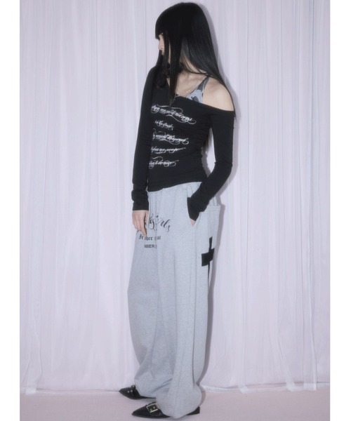 NIIER NOR(ニアノア)の「A'GEM/9 × .kom 『NIIER NOR/ニーアノア』 LACE CROSS SWEATPANTS/レースクロススウェットパンツ(スウェットパンツ・レディース・ホワイト/グレー・FREE)」の11枚目の写真