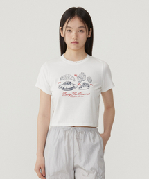 ウーマンクロップベーカリーTシャツホワイト
