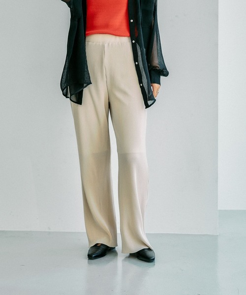 LEPSIM（レプシィム）の「《セルフカット可能》プリーツイージーパンツ　601345（その他パンツ・レディース・イエロー/ブルー/グレイッシュベージュ/カーキ/ブラック/ダークブラウン・FREE）」の3枚目の写真