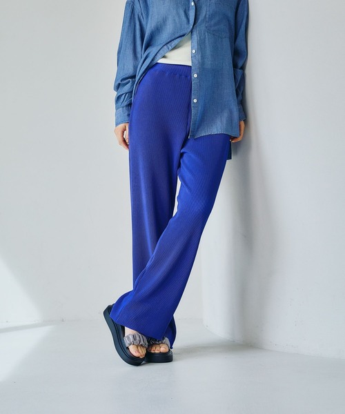 LEPSIM（レプシィム）の「《セルフカット可能》プリーツイージーパンツ　601345（その他パンツ・レディース・イエロー/ブルー/グレイッシュベージュ/カーキ/ブラック/ダークブラウン・FREE）」の5枚目の写真