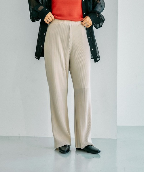 LEPSIM（レプシィム）の「《セルフカット可能》プリーツイージーパンツ　601345（その他パンツ・レディース・イエロー/ブルー/グレイッシュベージュ/カーキ/ブラック/ダークブラウン・FREE）」の21枚目の写真