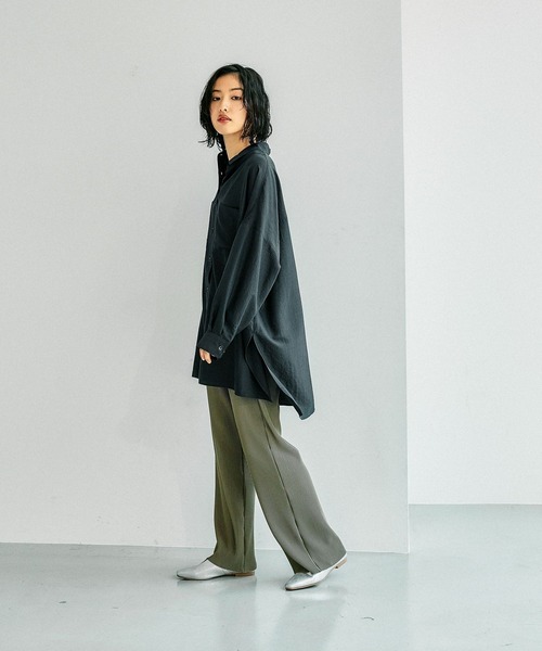 LEPSIM（レプシィム）の「《セルフカット可能》プリーツイージーパンツ　601345（その他パンツ・レディース・イエロー/ブルー/グレイッシュベージュ/カーキ/ブラック/ダークブラウン・FREE）」の19枚目の写真