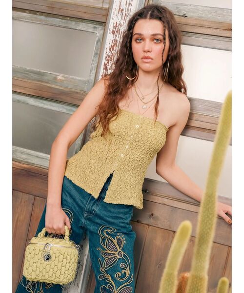 EVRIS（エヴリス）の「バニティーBAG（ショルダーバッグ・レディース・イエロー/ブラック・FREE）」の4枚目の写真