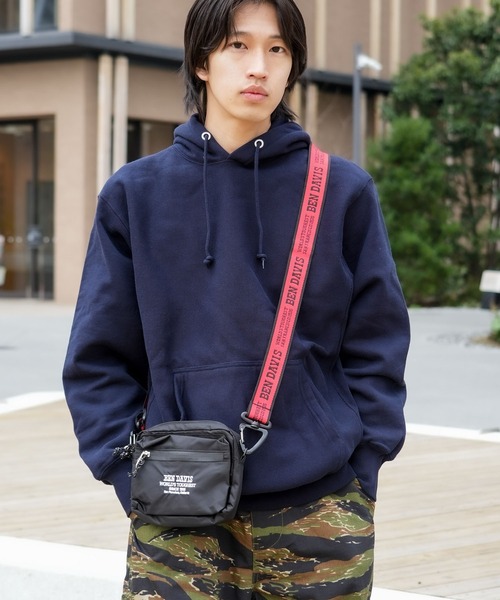 BEN DAVIS(ベンデイビス)の「【BEN DAVIS/ベンデイビス】【止水ジップ・高耐久】ロゴテープ ショルダーバッグ リップストップ素材 軽量・タフ(ショルダーバッグ・メンズ・ブラック/オレンジ・FREE)」の16枚目の写真