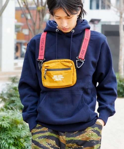 BEN DAVIS(ベンデイビス)の「【BEN DAVIS/ベンデイビス】【止水ジップ・高耐久】ロゴテープ ショルダーバッグ リップストップ素材 軽量・タフ(ショルダーバッグ・メンズ・ブラック/オレンジ・FREE)」の18枚目の写真