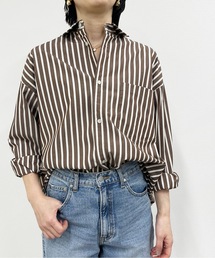 THE FLATS（ザフラッツ）の「ST:THE FLATS STRIPE BIG SHIRT / ストライプ ビッグシャツ（シャツ/ブラウス）」