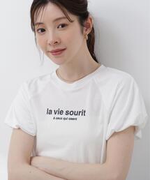 【加藤栞さん着用】パフスリーブロゴTシャツ / 1216160404