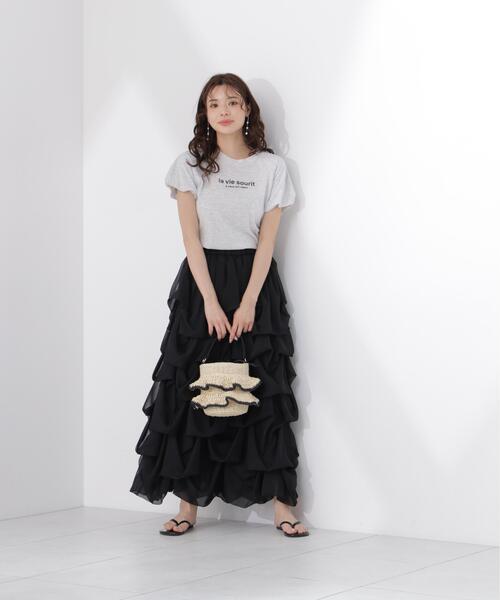 PROPORTION BODY DRESSING（プロポーションボディドレッシング）の「【加藤栞さん着用】パフスリーブロゴＴシャツ / 1216160404（Tシャツ/カットソー・レディース・ホワイト/ネイビー/グレー・FREE）」の15枚目の写真