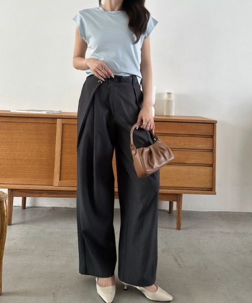 Eclat one(エクラワン)の「【Eclat one】フレンチスリーブ 綺麗め シンプル カットソー(Tシャツ/カットソー・レディース・ホワイト/ブルー/ブラック・FREE)」の11枚目の写真