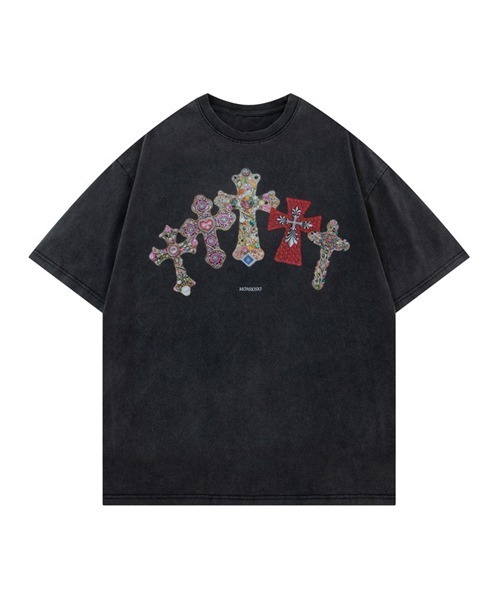 Oversize cross print T‑shirt — оверсайз футболка с принтом крест