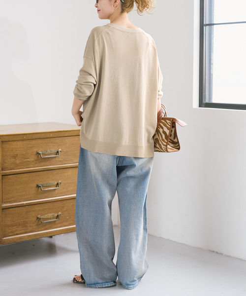 Spick & Span（スピックアンドスパン）の「《接触冷感 / 》ICE FINE Vネックカーディガン（カーディガン/ボレロ・レディース・ブラウン/オレンジ/ネイビー/ベージュ・FREE）」の12枚目の写真