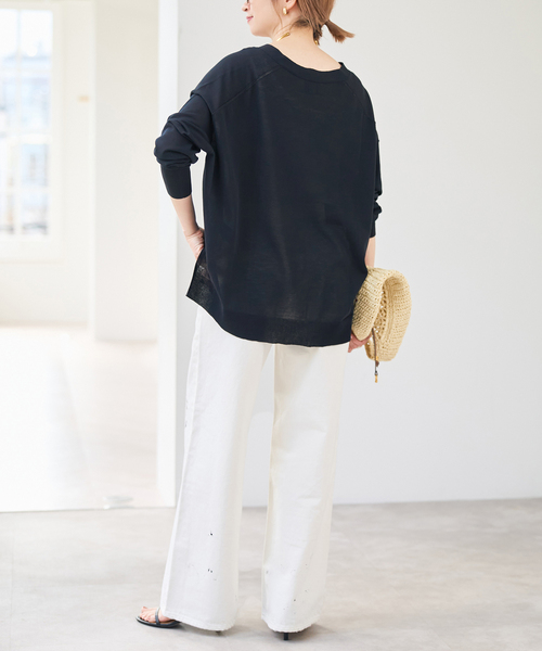 Spick & Span（スピックアンドスパン）の「《接触冷感 / 》ICE FINE Vネックカーディガン（カーディガン/ボレロ・レディース・ブラウン/オレンジ/ネイビー/ベージュ・FREE）」の19枚目の写真