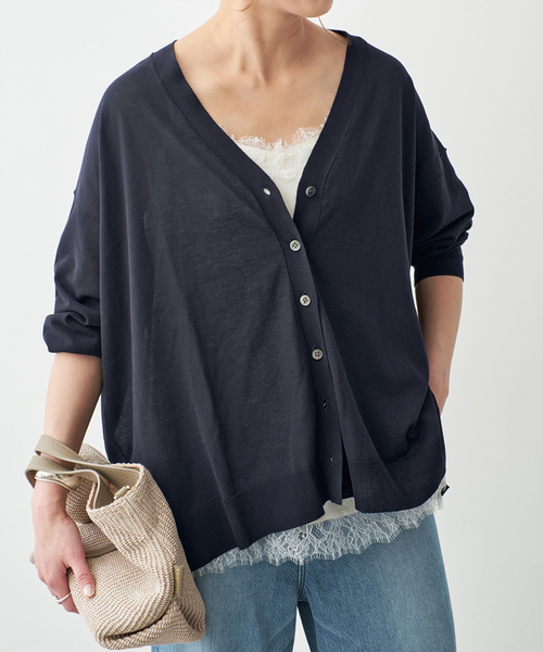 Spick & Span（スピックアンドスパン）の「《接触冷感 / 》ICE FINE Vネックカーディガン（カーディガン/ボレロ・レディース・ブラウン/オレンジ/ネイビー/ベージュ・FREE）」の21枚目の写真