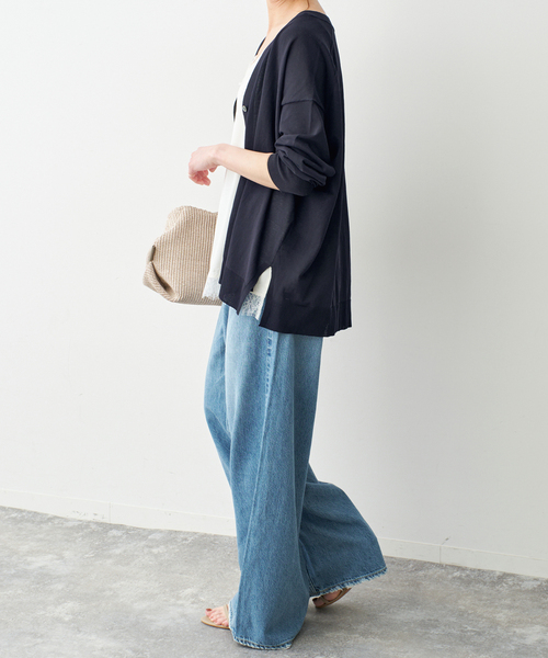 Spick & Span（スピックアンドスパン）の「《接触冷感 / 》ICE FINE Vネックカーディガン（カーディガン/ボレロ・レディース・ブラウン/オレンジ/ネイビー/ベージュ・FREE）」の22枚目の写真