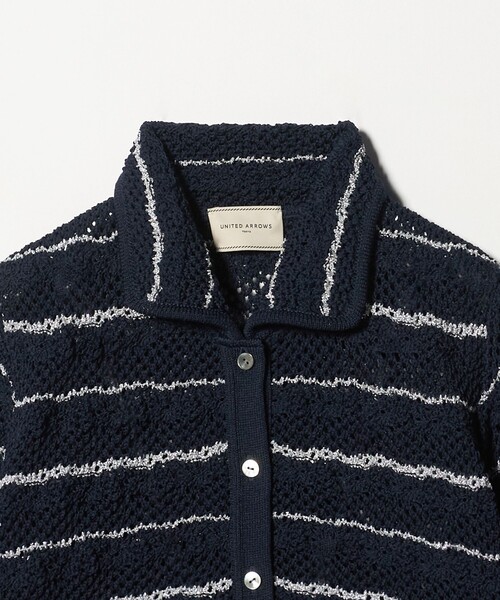 UNITED ARROWS(ユナイテッドアローズ)の「YTM ラメ ニットポロ カーディガン ‐ウォッシャブル‐(ニット/セーター・レディース・ブラック/オフホワイト/ネイビー・FREE)」の15枚目の写真